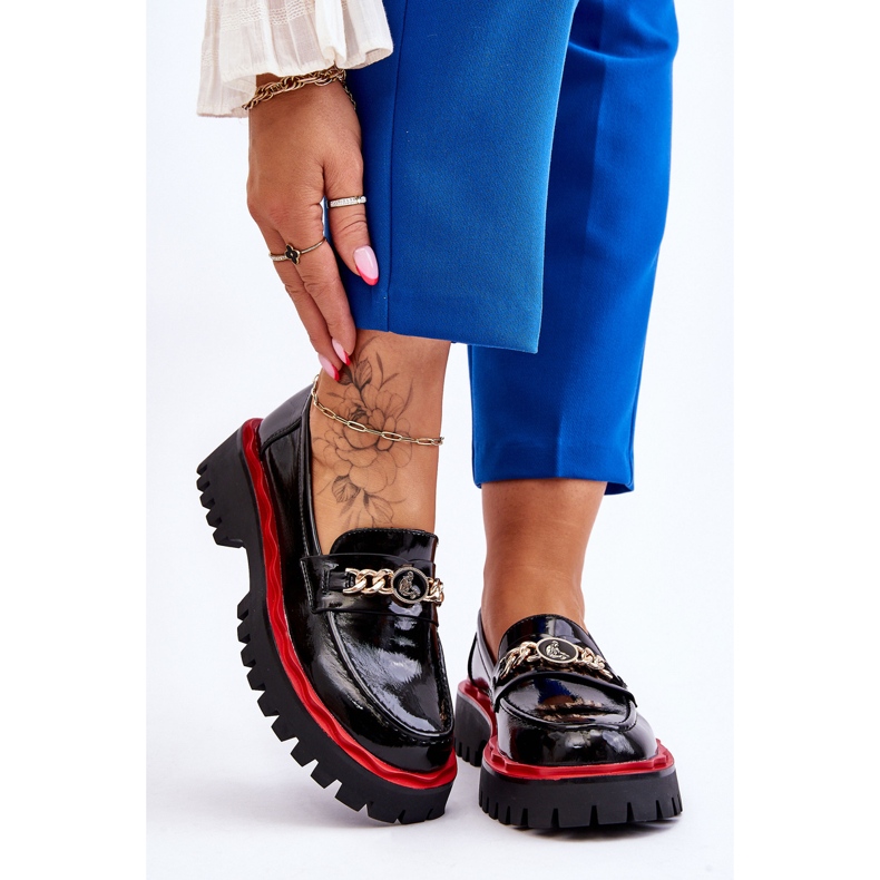S.Barski Lakerede Platform Loafers Sort Ronin 1