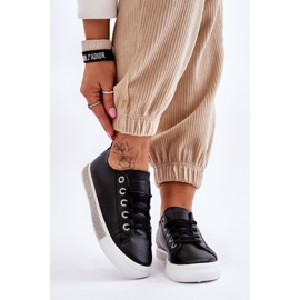 Lave sneakers til kvinder med stråler, sort og hvid Demira 1