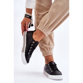 Lave sneakers til kvinder med stråler, sort og hvid Demira 2
