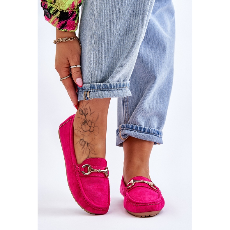 FC3 Klassiske ruskindsloafers med Arla Fuchsia-udsmykning lyserød 1