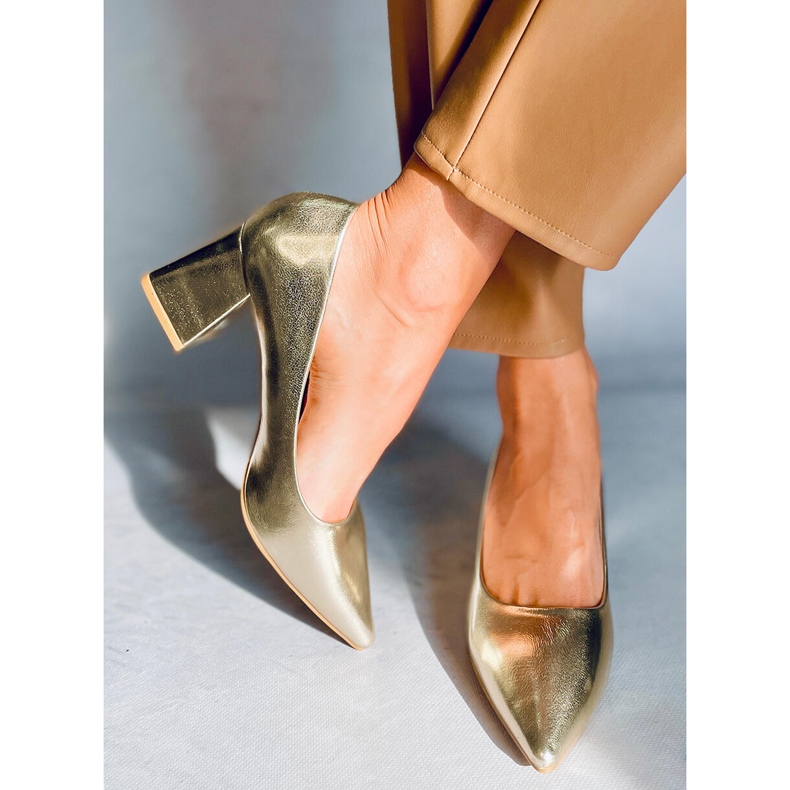 PA1 Althea Gold pumps med høj hæl gylden 1