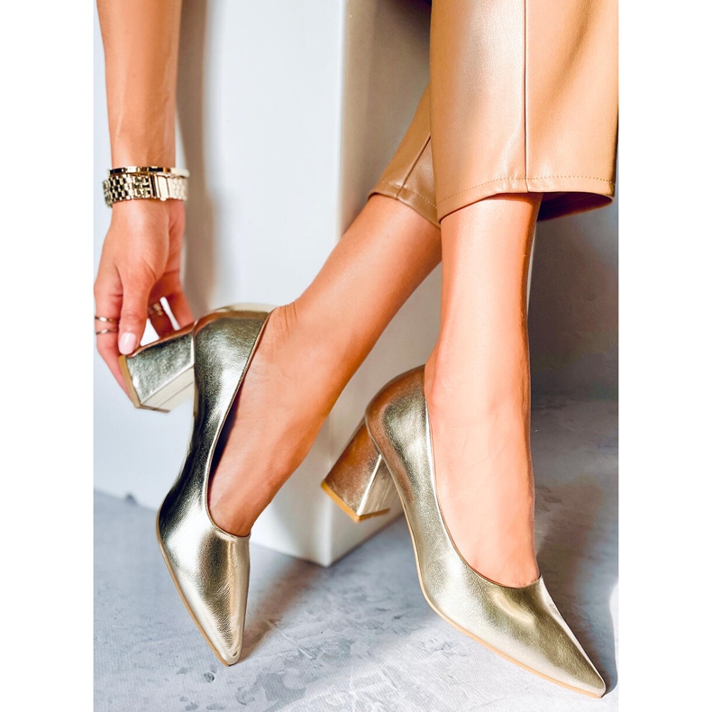 PA1 Althea Gold pumps med høj hæl gylden 2