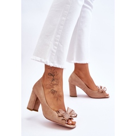 S.Barski Corey Beige klassiske suede buepumper 2