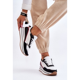 BM Kvinder Wedge og Platform Sneakers Hvide Og Sorte Allen 2