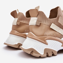 PS1 Slip-on sok sneakers til kvinder Dark Beige Keaton 1