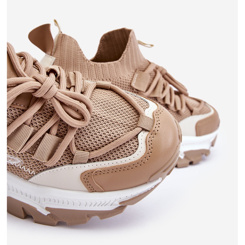 PS1 Slip-on sok sneakers til kvinder Dark Beige Keaton 2