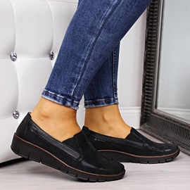 Damesko i læder, slip-on sorte Helios 350 2