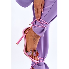 FS1 Bundet sandaler på en nål med sommerfugle Pink Delmar lyserød 5