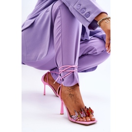 FS1 Bundet sandaler på en nål med sommerfugle Pink Delmar lyserød 9
