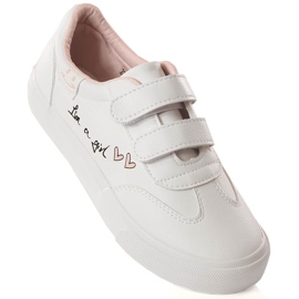 Pigesportssko med velcro hvid Potocki PY16026 1