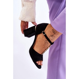 Vinceza Sorte Aniya Suede højhælede sandaler med Cubic Zirconia 4