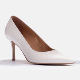 Marco Shoes Elegante stiletter lavet af blødt læder hvid 2