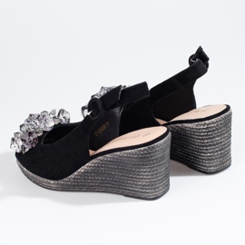 W. Potocki Kvinders sorte kile espadrillesandaler Potocki 1