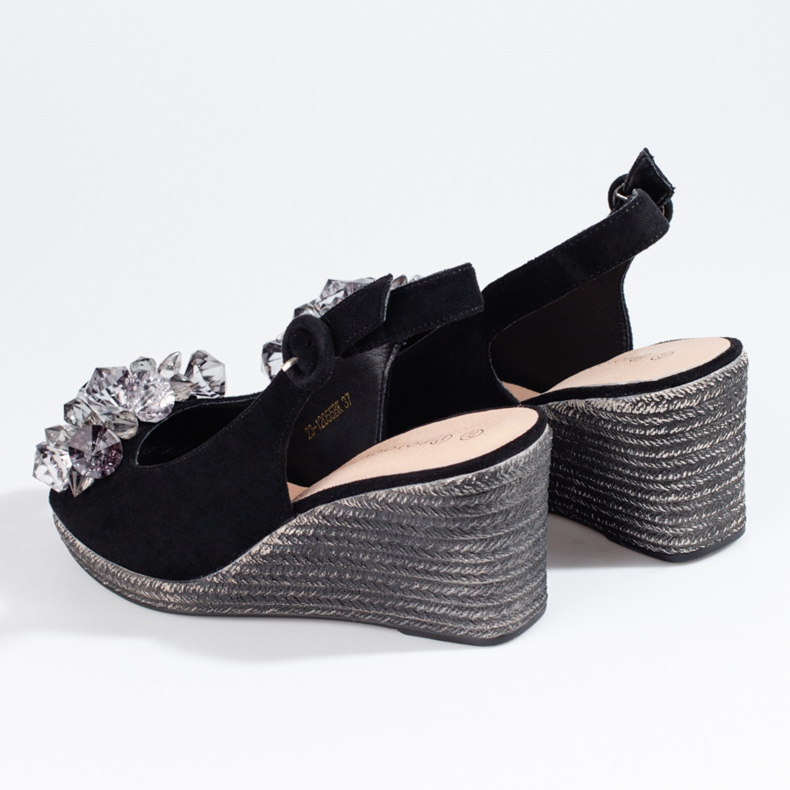 W. Potocki Kvinders sorte kile espadrillesandaler Potocki 1