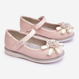 Vinceza Velcro-ballerinaer til børn med dekorative blomsterpink Freya lyserød 1