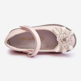 Vinceza Velcro-ballerinaer til børn med dekorative blomsterpink Freya lyserød 2