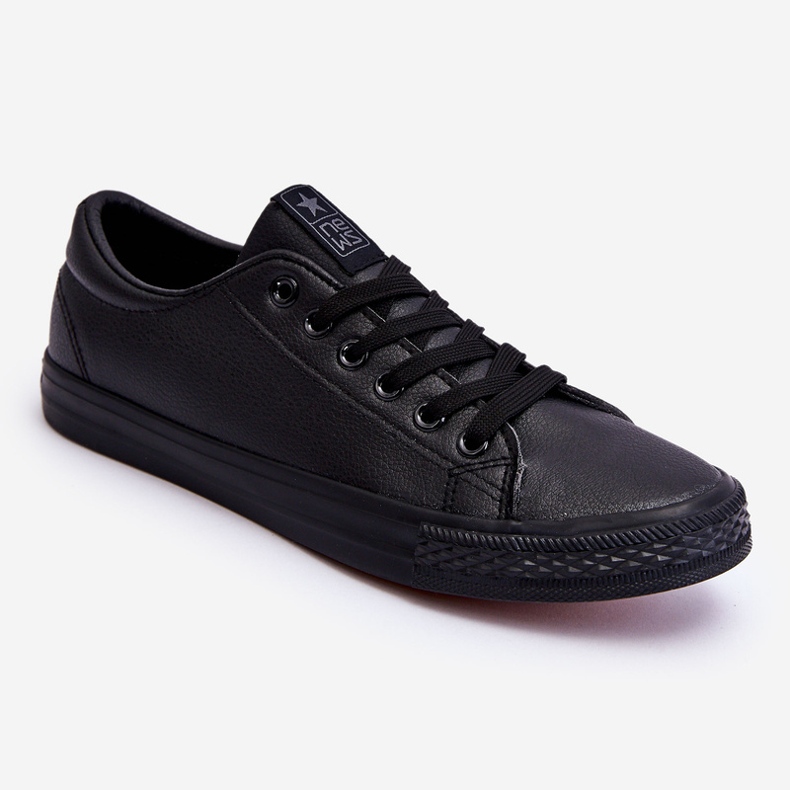 Klassiske sneakers med snørebånd til mænd Black Hank sort 1