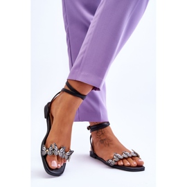 Damesandaler med dekorative sommerfugle Sort Jeane 2
