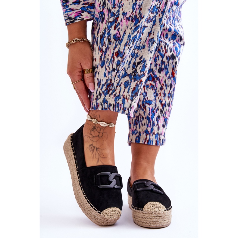 Klassiske Platform Espadrilles til kvinder Sort Maurine 1