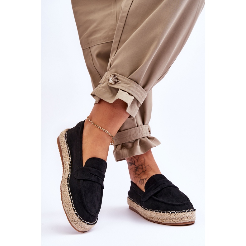 Espadriller i ruskind til kvinder Sort Keyla 2