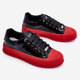 Damelakerede platformssneakers GOE LL2N4021 Sort-Rød 1