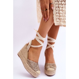 Snørebåndssandaler til kvinder Beige Josephine brun 1