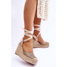 Snørebåndssandaler til kvinder Beige Josephine brun 2