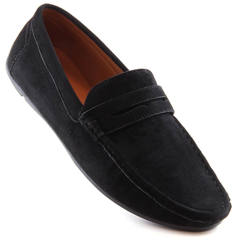 Herre slip-on mokkasiner i sort ruskind McKeylor 2259 1