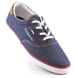 Komfortable denim sportssko til mænd Bugatti LL153143 blå 1