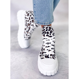 BM Lion Leopard leopard high-top sneakers beige 1