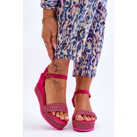 Klassiske kilesandaler til kvinder Fuchsia Malmo lyserød 1
