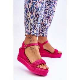 FB2 Klassiske Fuchsia Denisse Suede Wedge Sandaler lyserød 2