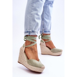 Damesandaler Bethany Green med snørebånd grøn 2