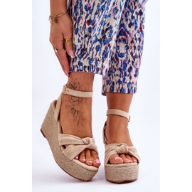 Damesandaler Beige Kendall brun 1