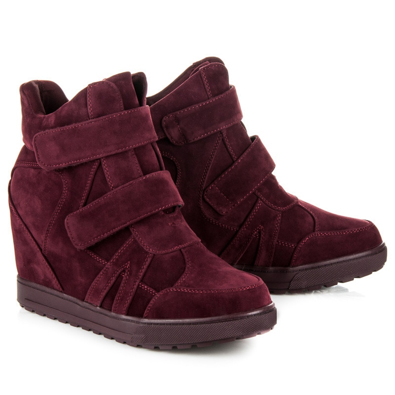 J. Star Velcro-sneakers i ruskind rød 1