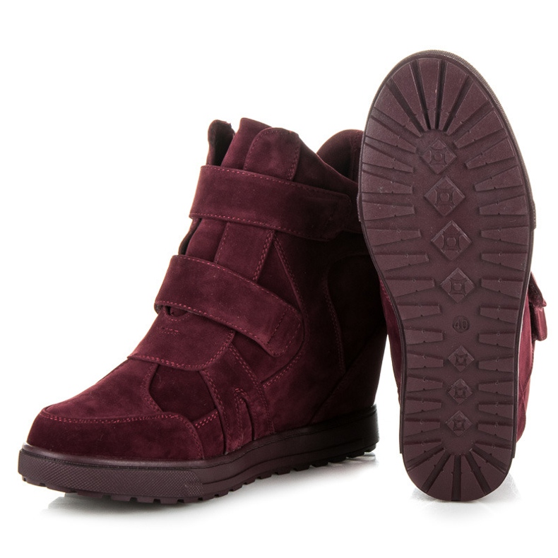 J. Star Velcro-sneakers i ruskind rød 2