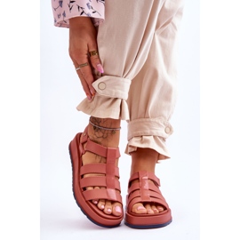 Veganske sandaler til kvinder med velcro ZAXY JJ285016 Dirty Pink lyserød 1