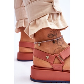 Veganske sandaler til kvinder med velcro ZAXY JJ285016 Dirty Pink lyserød 5