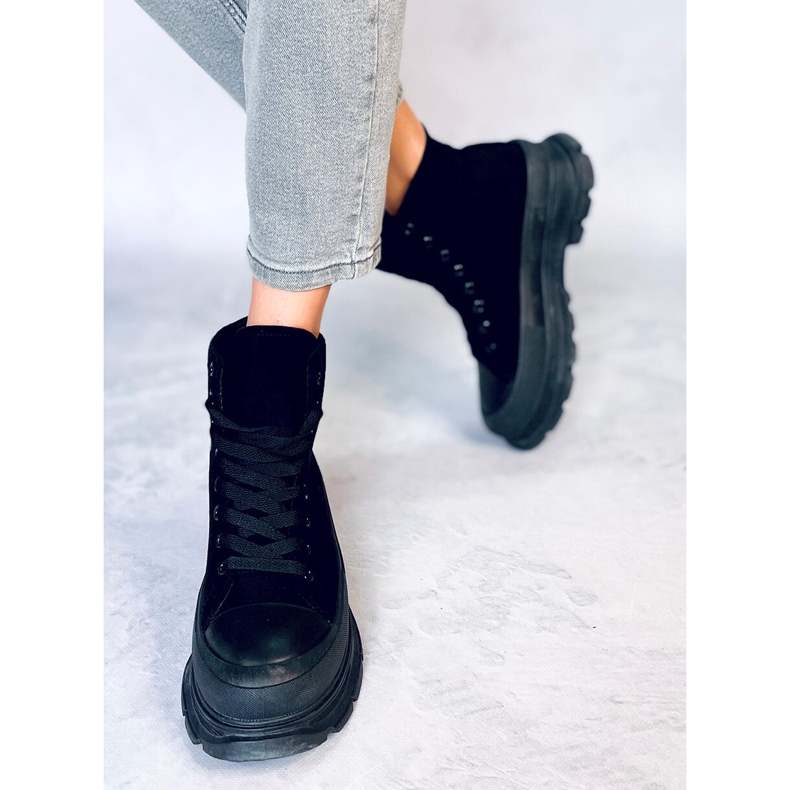 Yara sorte ankelsneakers til kvinder 1
