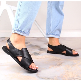 Flade slip-on sandaler til kvinder sorte Potocki YQ21024 brun 2