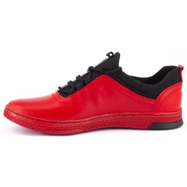 Polbut Casual sko til mænd i læder K24 rød 7