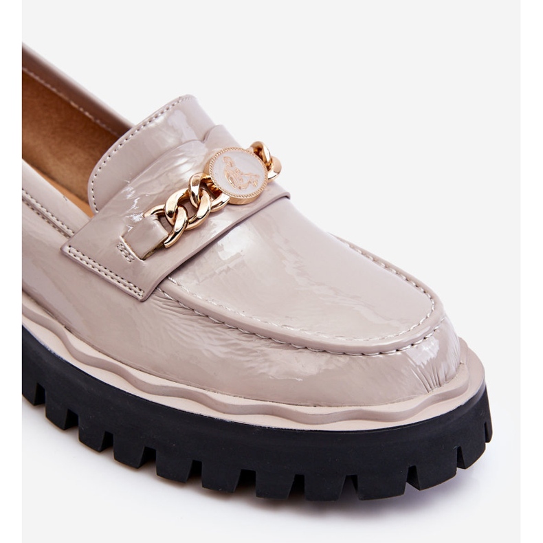 S.Barski Lakerede Platform Loafers Lysegrå Ronin 1
