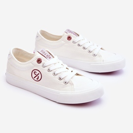 Kvinder Cross Jeans Stof Sneakers LL2R4043 Hvid 1