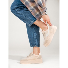 Beige ruskindsstøvler med tyk platform fra Shelovet 2