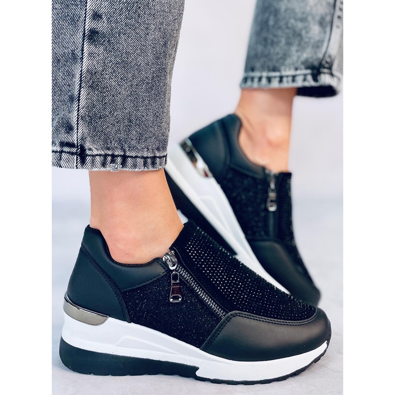 Atwood Black wedge sneakers sort 2