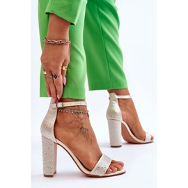 Kvinders højhælede sandaler med rhinestones Beige Idealistic 2