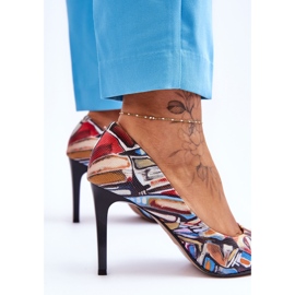 Lewski Shoes Moderigtige Lewski-sko med høje hæle i læder 2659 sort og blå flerfarvet 7
