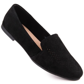 Læder ruskind komfortable slip-on sko sort S.Barski LR29515 1