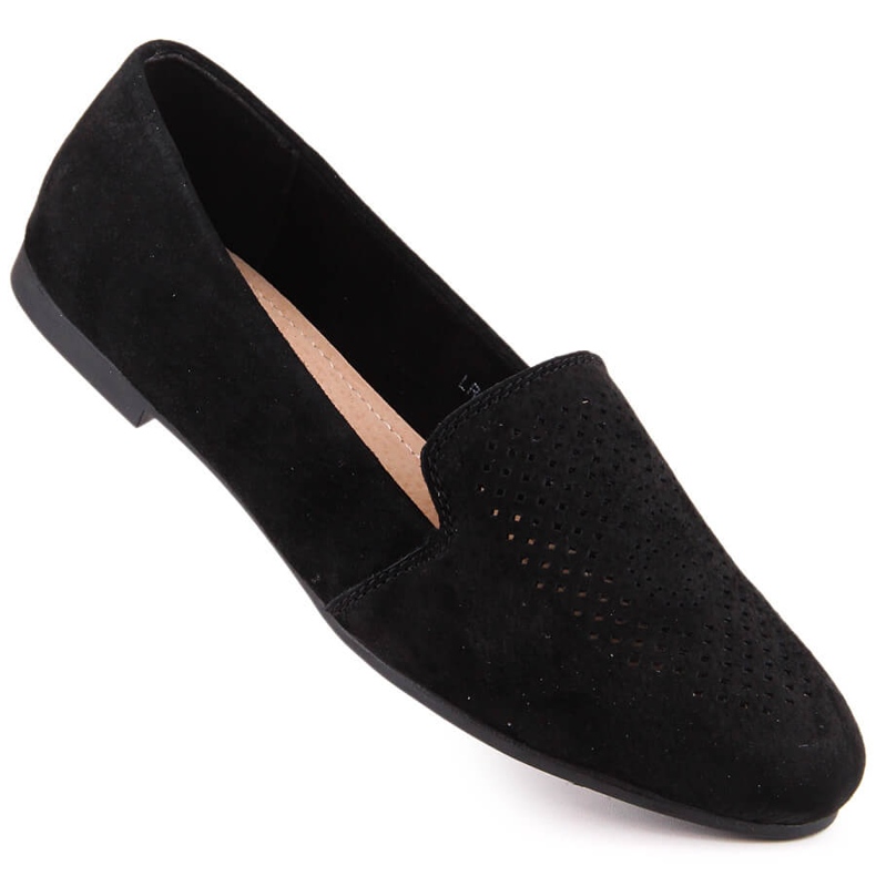 Læder ruskind komfortable slip-on sko sort S.Barski LR29515 1