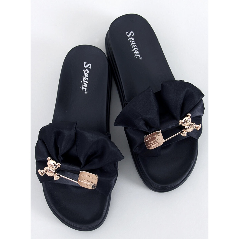 BM Bamse Sorte platform hjemmesko med bamse 1
